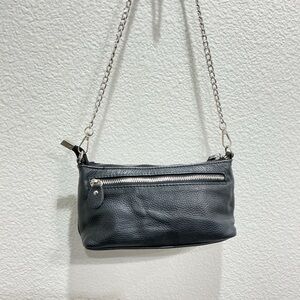 Befen Black Leather Chain Crossbody Clutch Bag